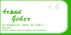 arpad geher business card